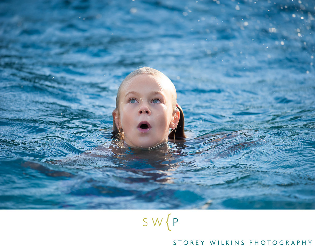 After the Portraits: Rewarding Kids with Pool Time