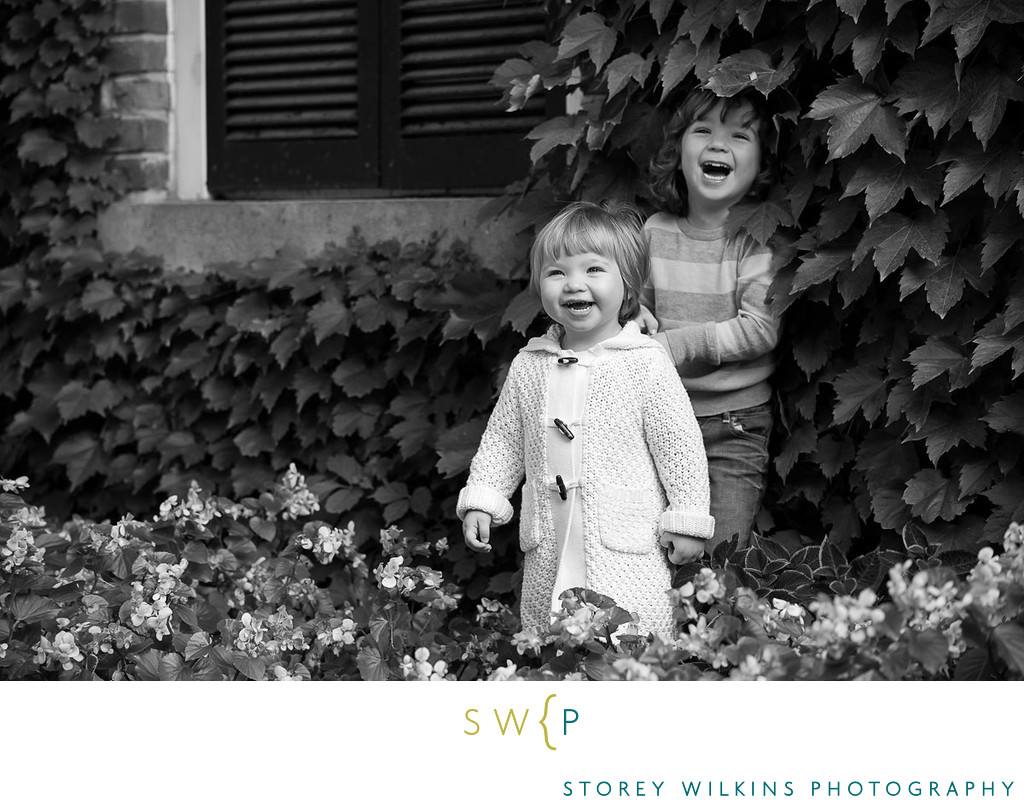 Hide and Seek Fail: Sisters Laughing at Wychwood