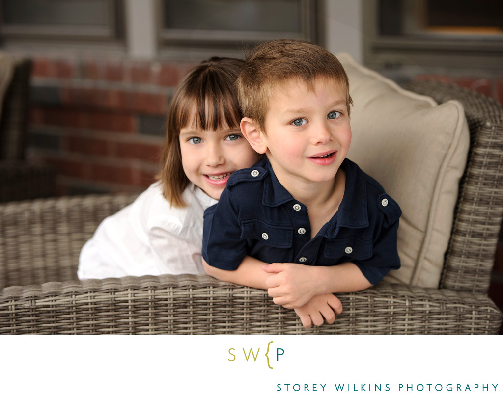 Front Porch Siblings: Soft Light & Beautiful Smiles