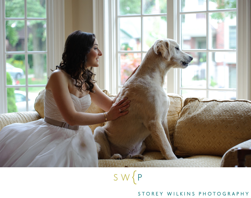 Lawrence Park Wedding Photography | Bride & Her Dog