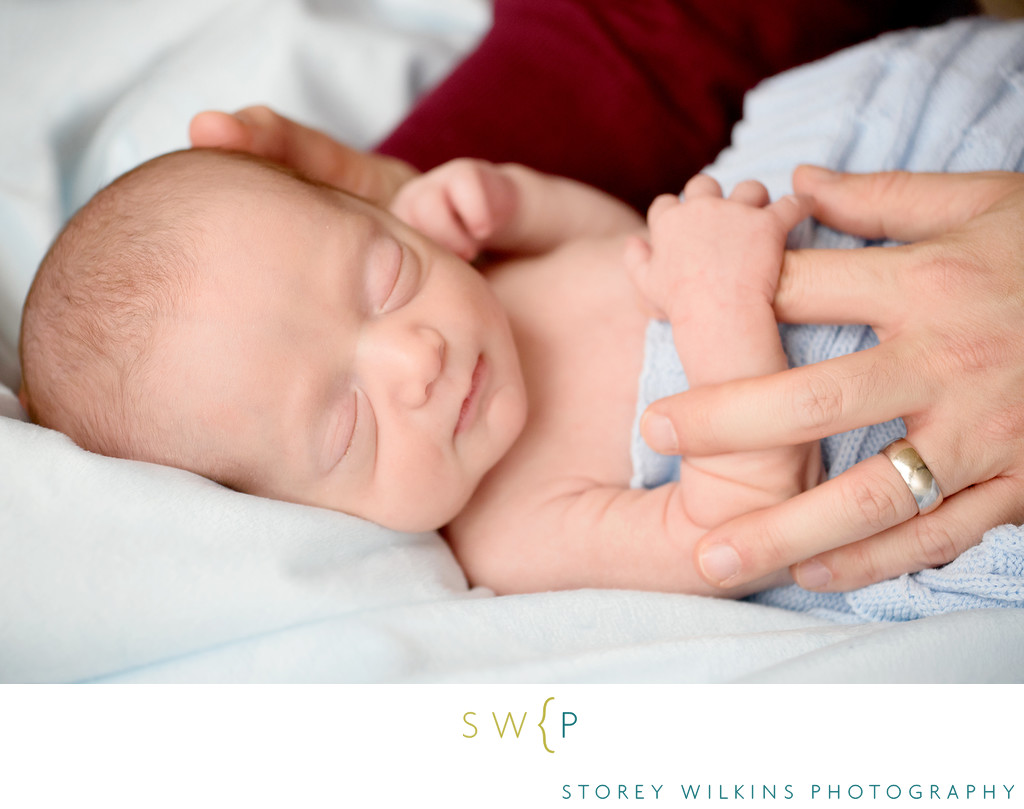 Natural Newborn Photography with Dad's Gentle Hands