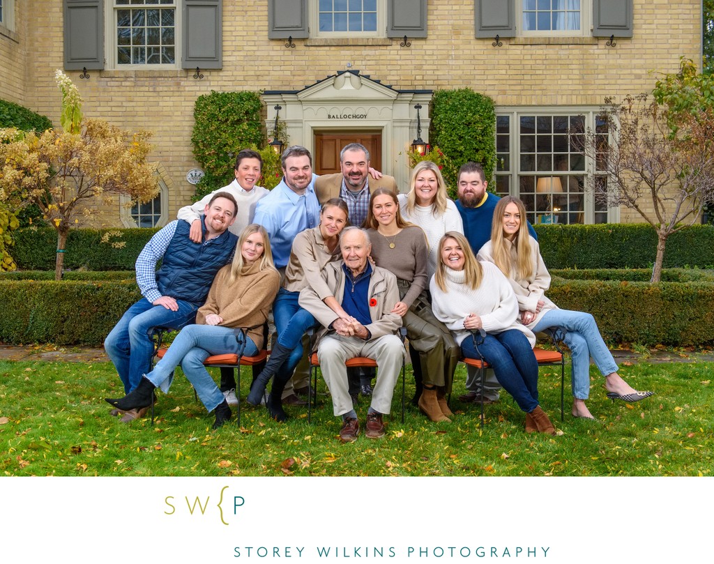 100th Birthday Portrait: All Grandchildren Together