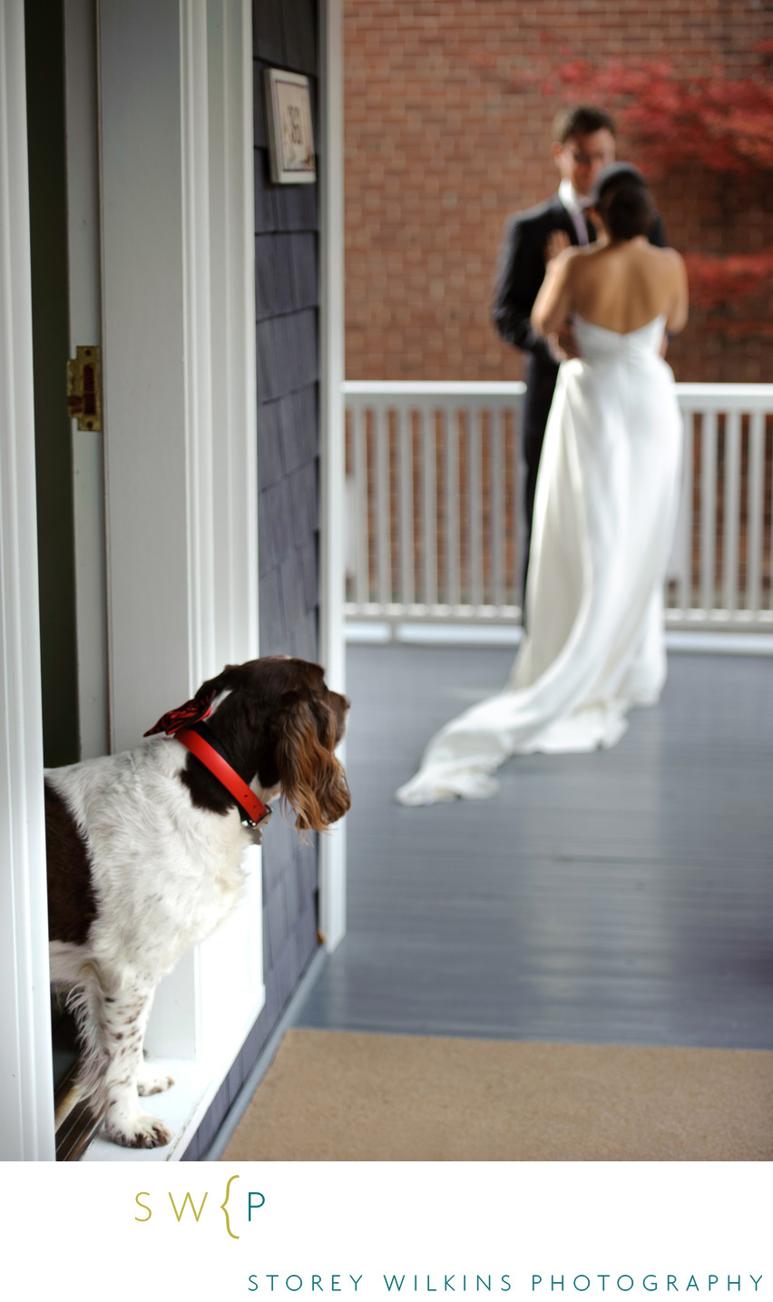 Lawrence Park Wedding Photography | First Look on Porch