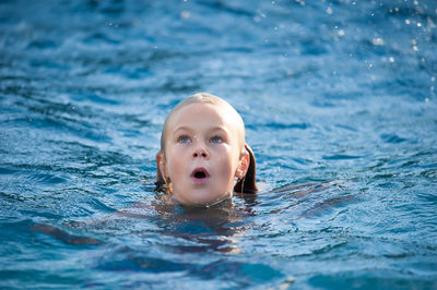 After the Portraits: Rewarding Kids with Pool Time