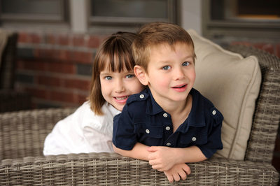 Front Porch Siblings: Soft Light & Beautiful Smiles