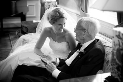 Rosedale Golf Club Moment with Bride and Grandfather