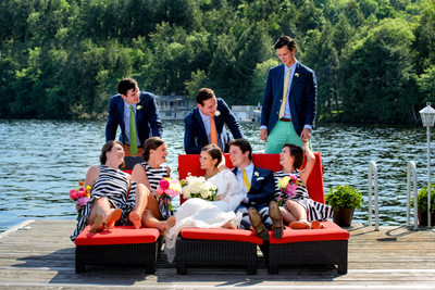 Muskoka Wedding Photography | Bridal Party on the Dock