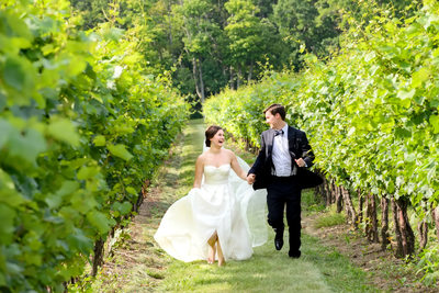 Bride and Groom Photgraphy at Romantic Vineyard Wedding