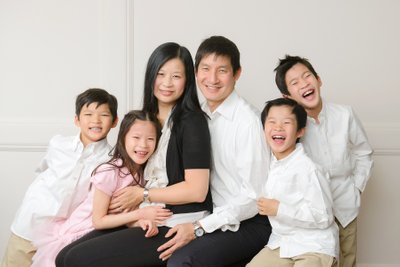 Family Group Photo White Wall