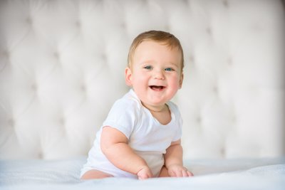 Baby Photo White Bed