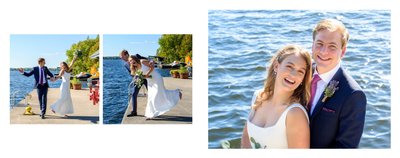 Sturgeon Point Wedding:  Album Spread by Lake