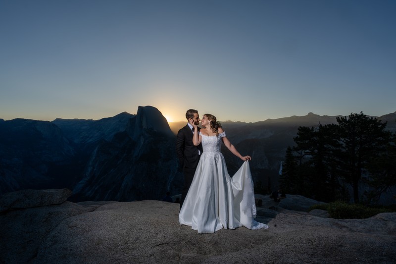 Romantic Wedding Prep Photo Sunrise Half Dome