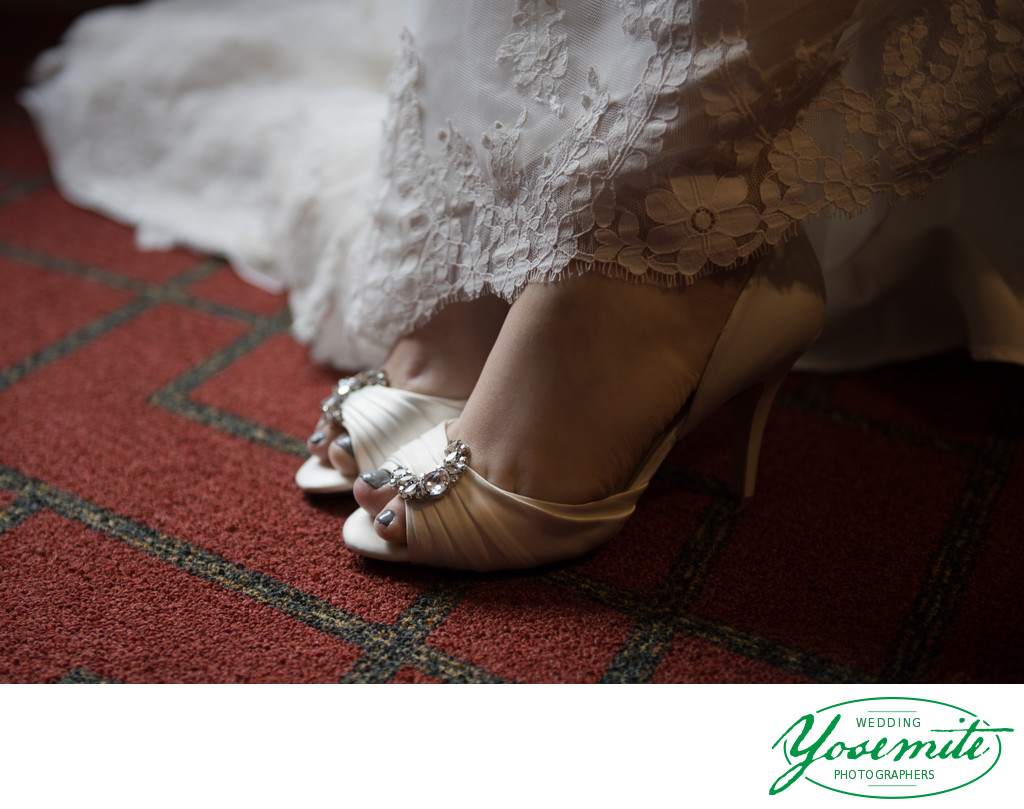 Bride's Wedding Shoes At Tenaya Lodge