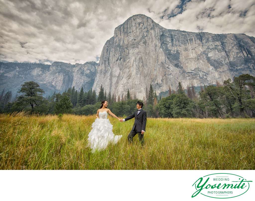Wedding Couple in El Capitan Meadow