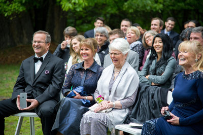 Parents and Guests React at Majestic Yosemite Hotel Ceremony