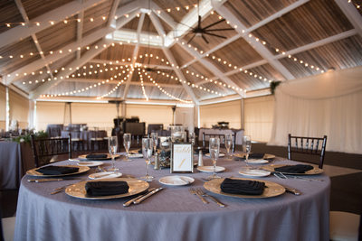 Tables Set For Reception In Pavilion at Tenaya Lodge