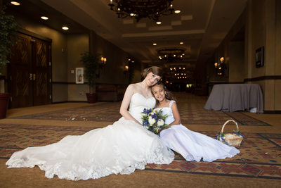 Bride and Flower Girl at Tenaya Lodge