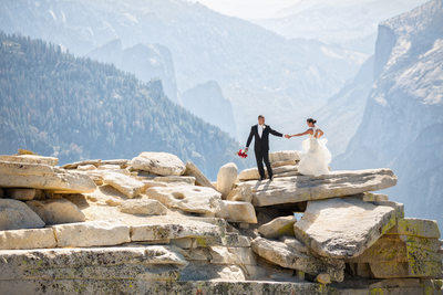 Just Married on Top of Half Dome