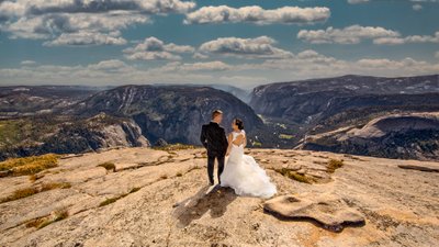 Just Married on Half Dome