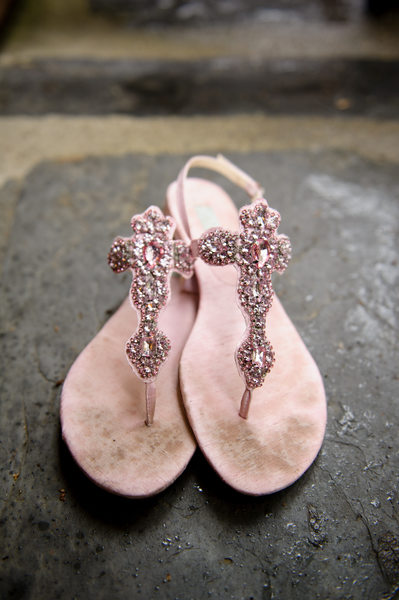 Betsy Johnson Pink Bling Sandals At Yosemite Wedding