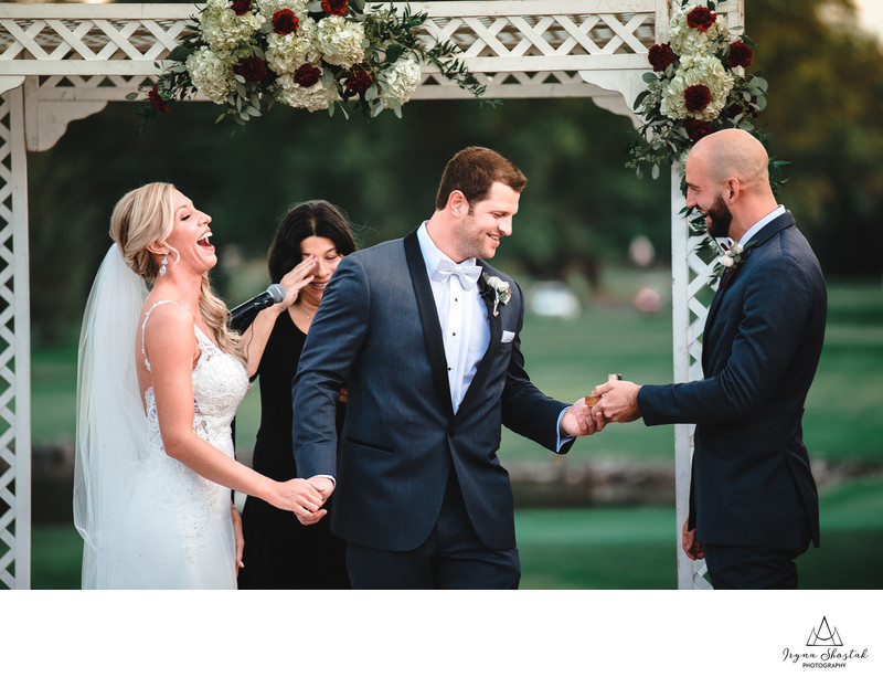 Wedding ceremony at Northampton Valley Country Club