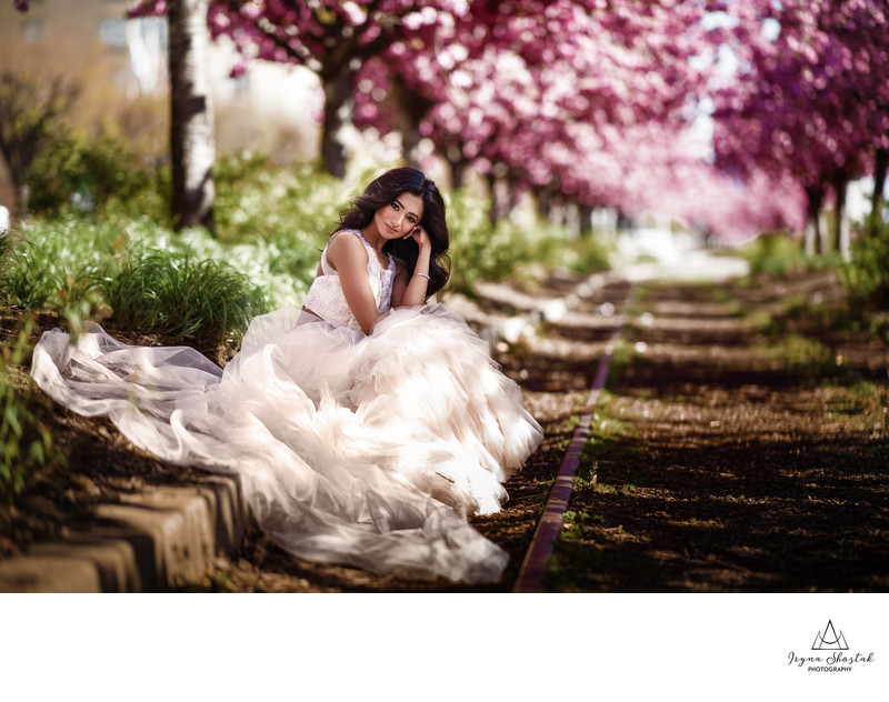 Philadelphia Cherry Blossom  Bridal Portraits