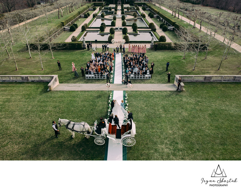 Wedding ceremony photography at Oheka Castle