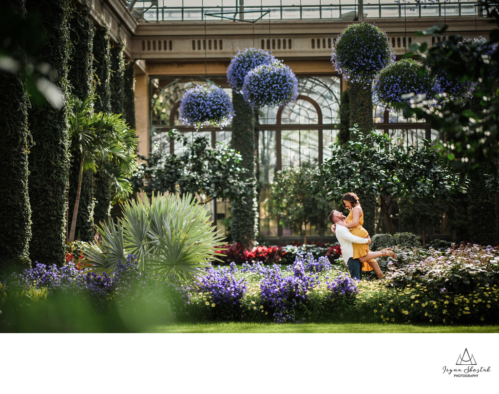 Spring engagement photo session at Longwood Gardens
