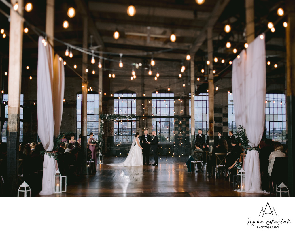 The wedding ceremony at The Art Factory Studios