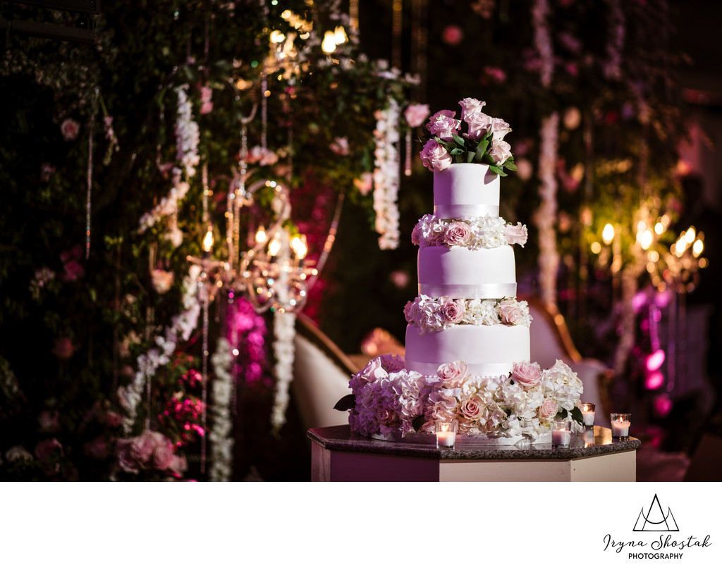 Wedding cake at Westmount country club in Woodland Park