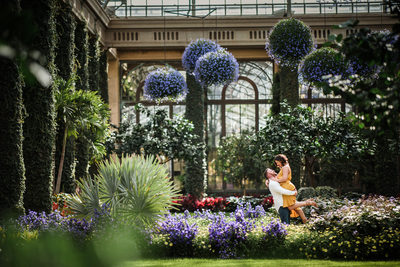 Spring engagement photo session at Longwood Gardens