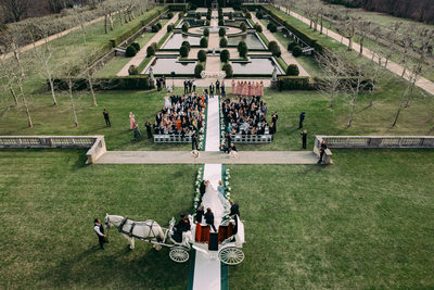 Wedding ceremony photography at Oheka Castle