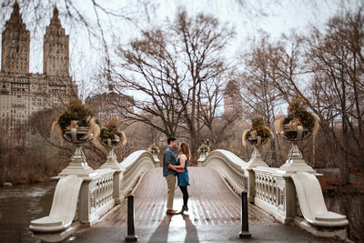 The Bow Bridge engagement portraits in Central park