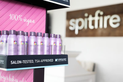 spitfire salon product placement - branding photos