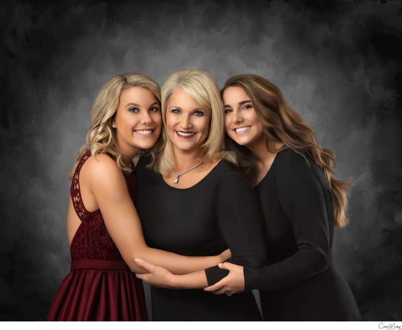Vancouver WA Photographer- Painted Portrait mother and daughters