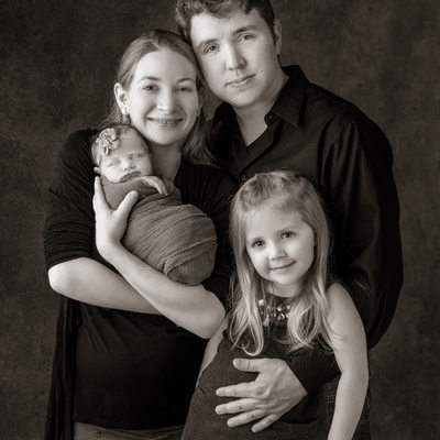 Classic Black and White Studio I Newborn and Sibling