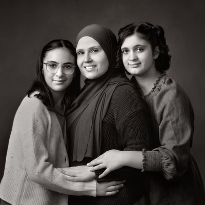 Mother and two teenage daughter Portrait 