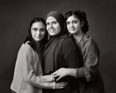 Mother and two teenage daughter Portrait 