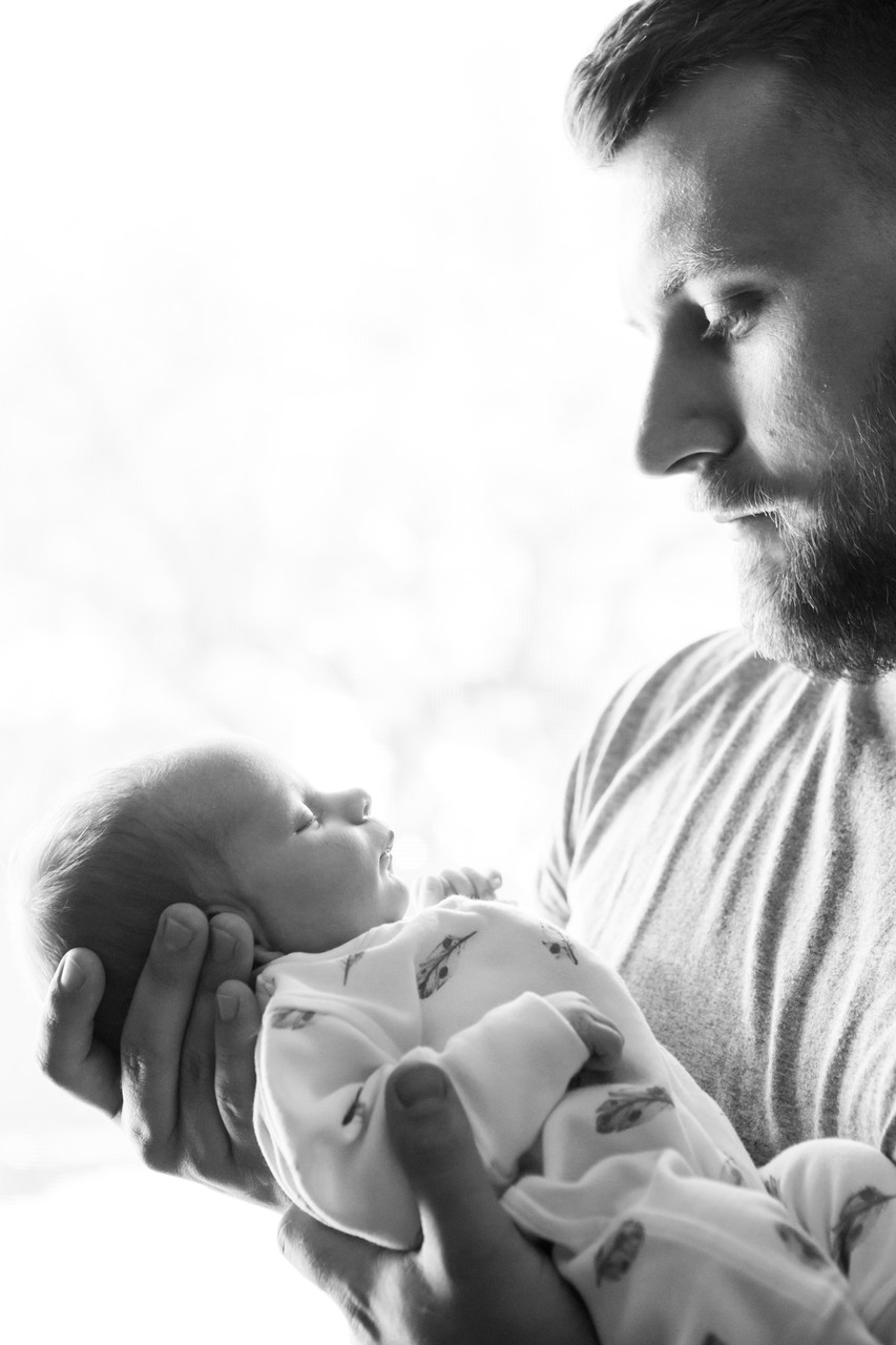 Father Son Newborn Portrait, Phoenix Photographer 
