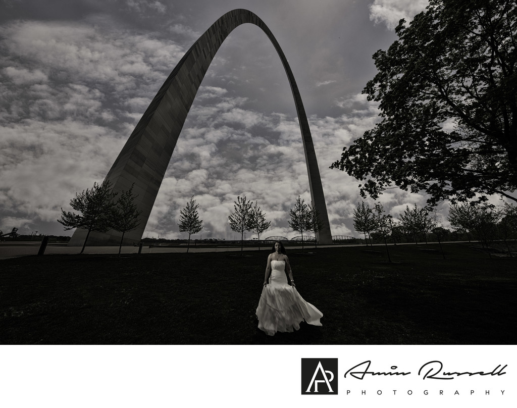 Bride at Gateway Arch