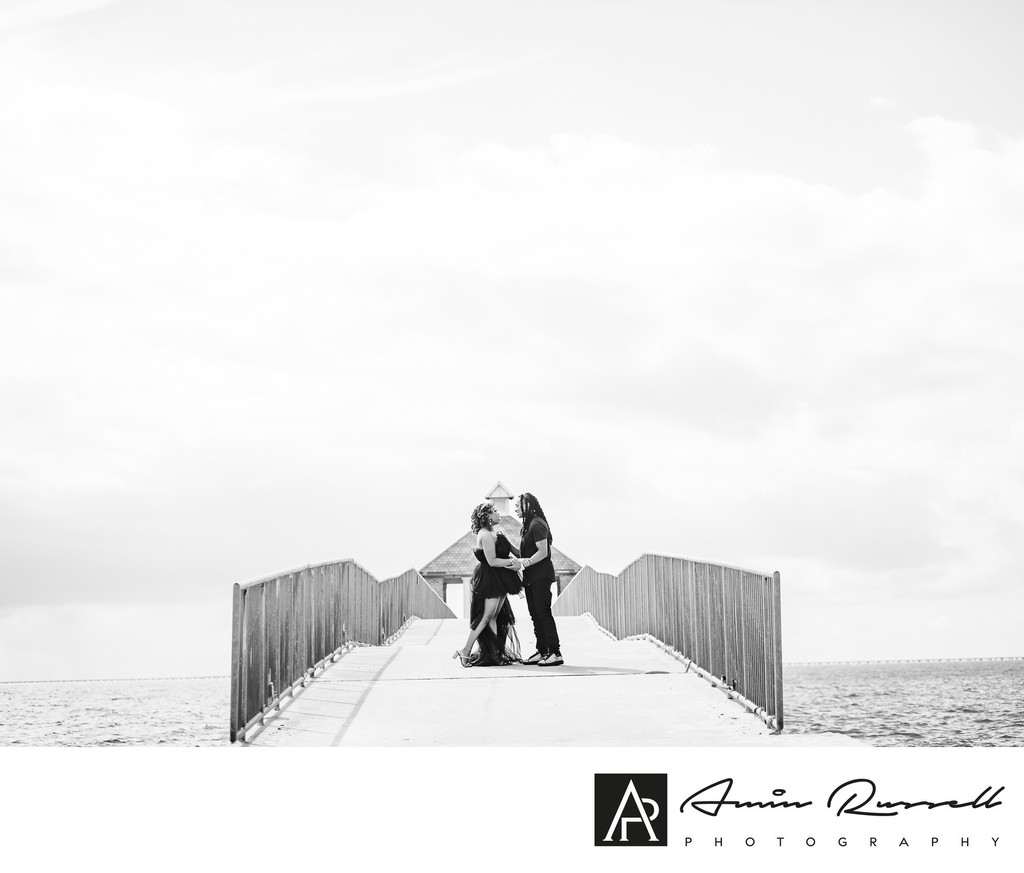 Engaged couple at Fontainebleau State Park