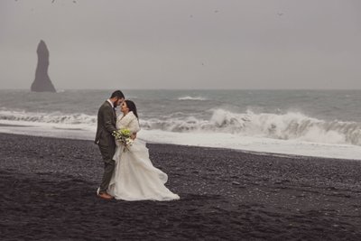 Couple at Black Sand Beach