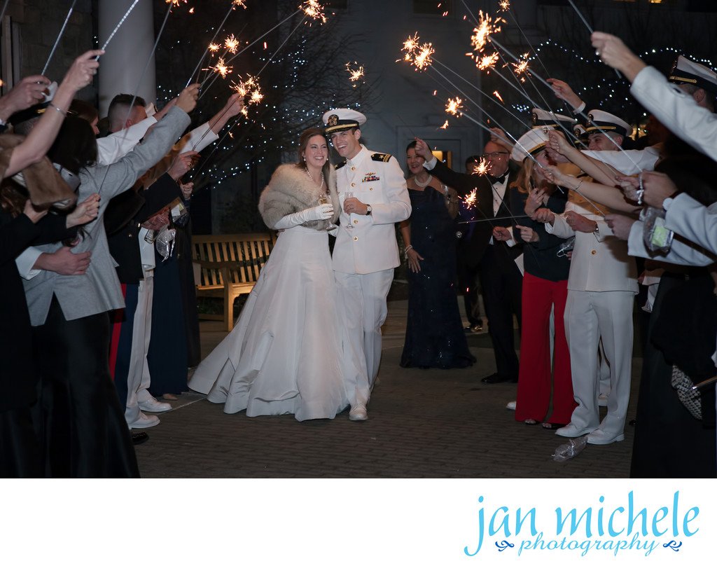 Sparkler Exit at Army Navy Country Club Winter Wedding