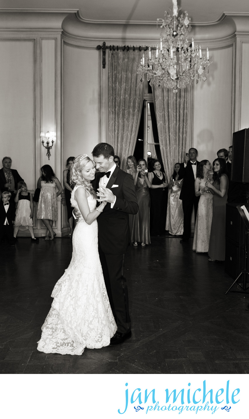 First Dance in a classic ballroom in a historic mansion in Washington DC