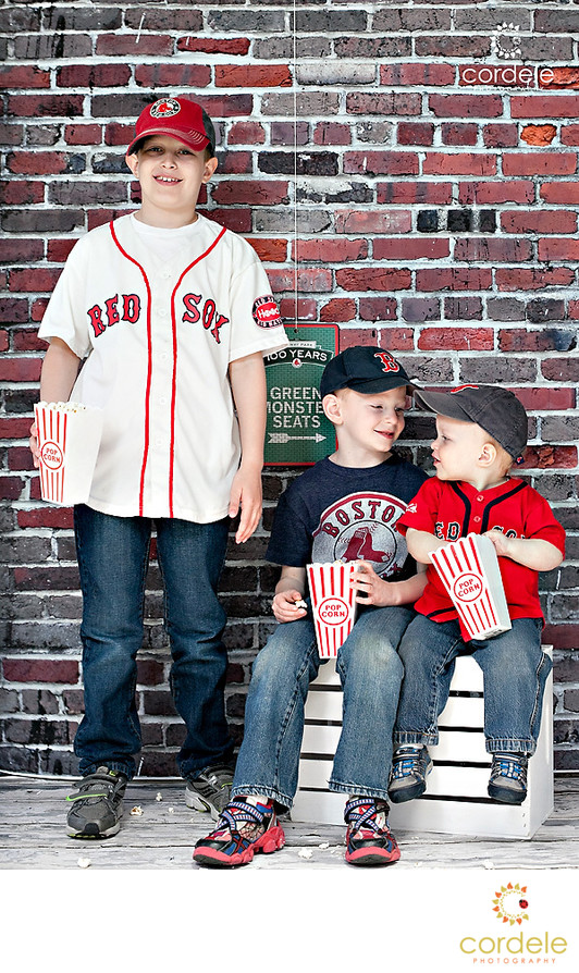 Red Sox Theme Children Photos