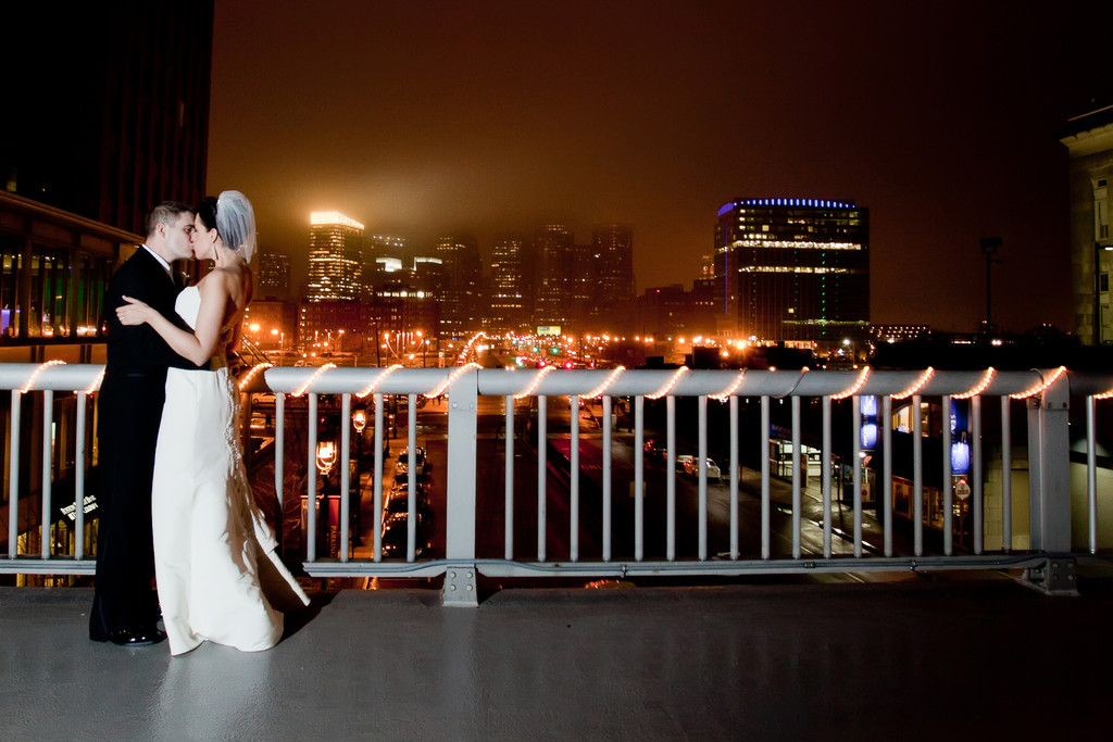 Boston skyline wedding photos