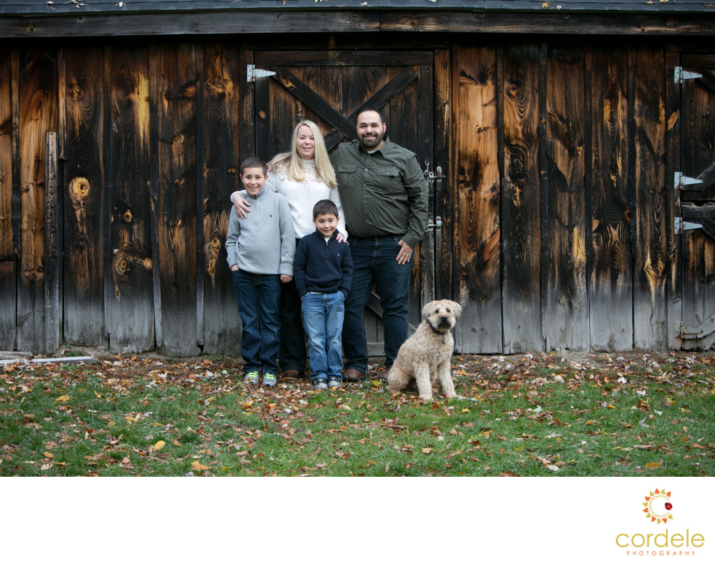 family photos with dogs in Boston Massachusetts