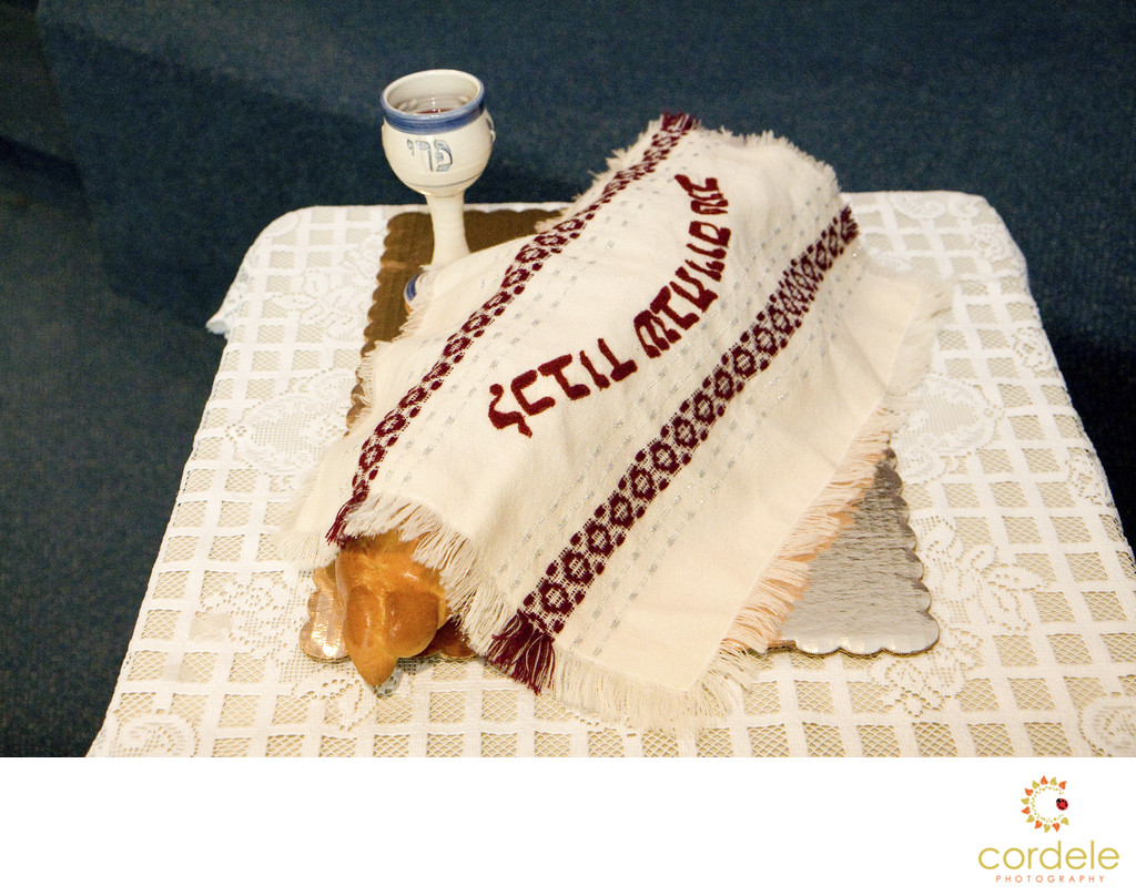 Challah Bread and wine at Bar Mitzvah Chelmsford MA