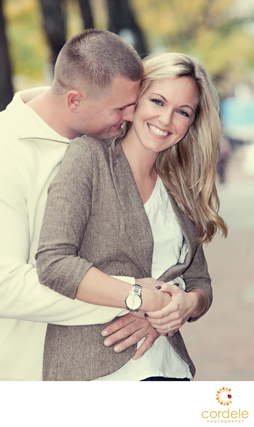 Engagement photos taken in the North End of Boston
