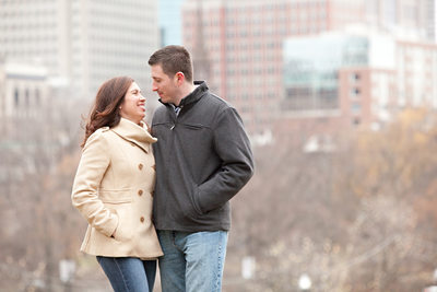 Boston Skyline Engagement Photo